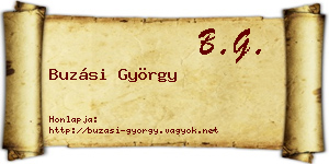 Buzási György névjegykártya